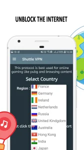 دانلود فیلتر شکن پرسرعت شاتل VPN Shuttle